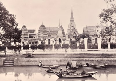 Veduta di un canale a Bangkok, c.1890 da Robert Lenz